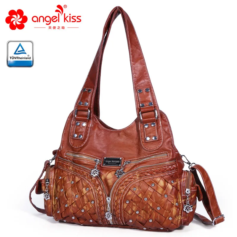 Angelkiss Топ Сумки из искусственной кожи личи зернистая Женская сумочка Модные