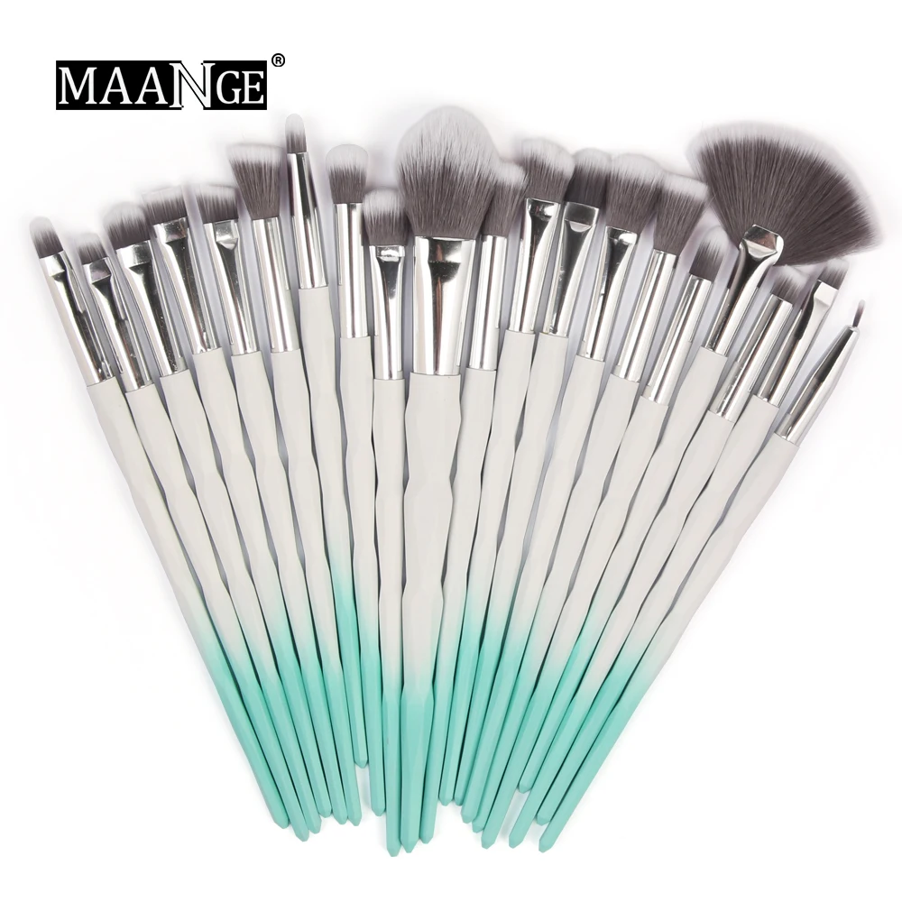 20pcs E 7-20 шт., набор кистей для макияжа с бриллиантами, пудра, Тональная основа, румяна, смешивание теней для век, губ, косметическая Кисть для макияжа, pincel maquiagem - Handle Color: 20pcs E