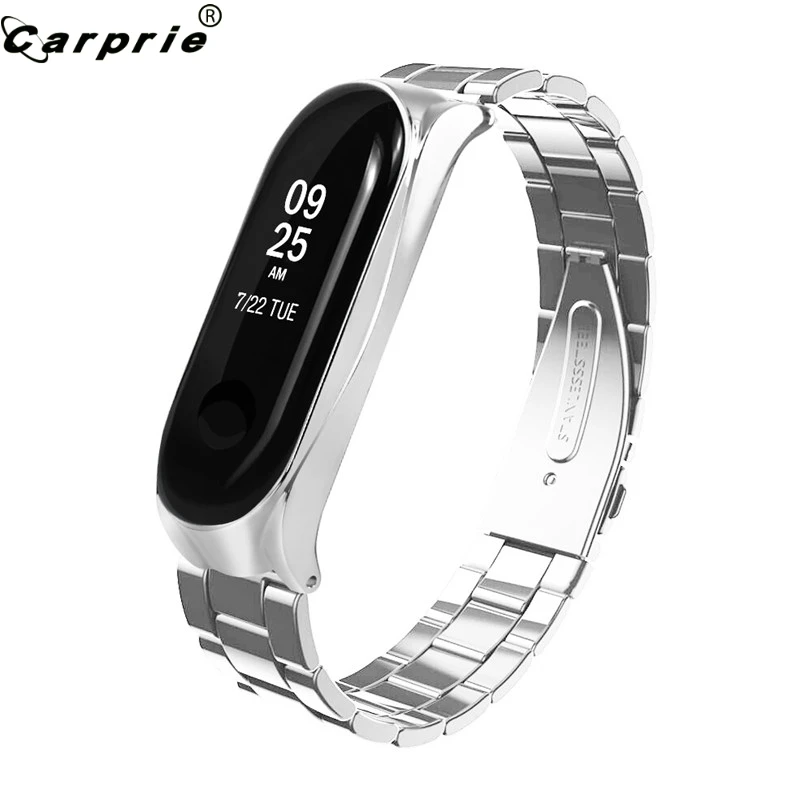Сменные Смарт-часы CARPRIE ремешок на запястье для Xiaomi Mi Band 3 серебристый черный