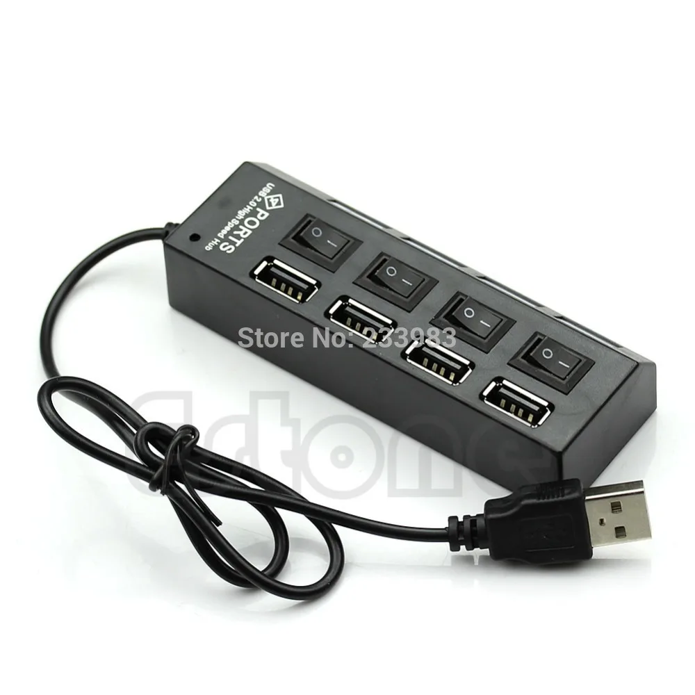 

4 Port USB 2.0 External Multi Expansion 480 Mbp with ON OFF Switch indicator Led