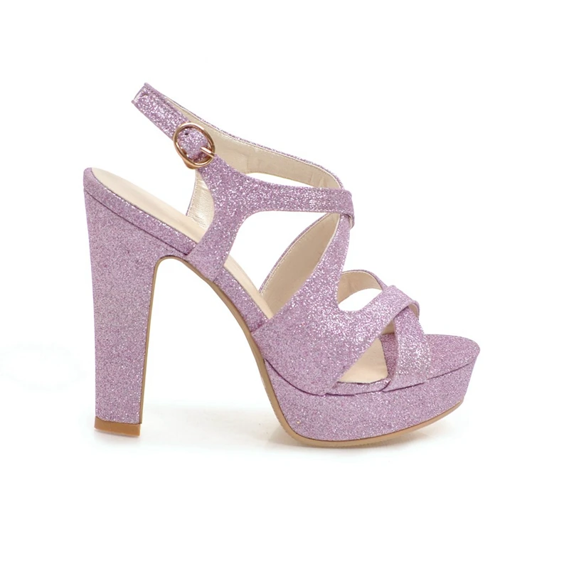 

ENMAYLA 2020 New Fashion summer lady sequined cloth cross tie buckle strap high heel sandals women platform high heels ZYL371