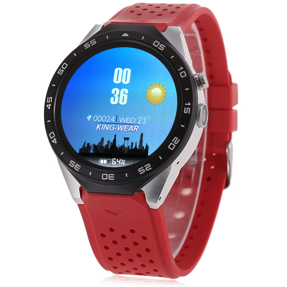 KingWear KW88 3G Smartwatch Phone Android 5.1 MTK6580 Quad Core 512MB 4GB GPS Pedometer 1.39'' Screen Smart Watch | Электроника