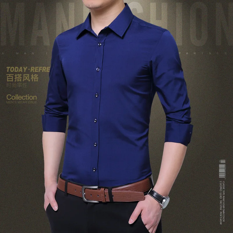 Фото Мужская повседневная приталенная рубашка Camisa Masculina белая хлопковая красная с Мужская повседневная приталенная рубашка Camisa Masculina белая хлопковая красная с