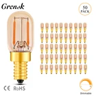 Grensk T22 1W E14 E12 220V Светодиодные лампы с нитью накаливания, светодиодные лампы с регулируемой яркостью, винтажная трубчатая лампа для ночного освещения 2200K, эквивалент 10 Вт