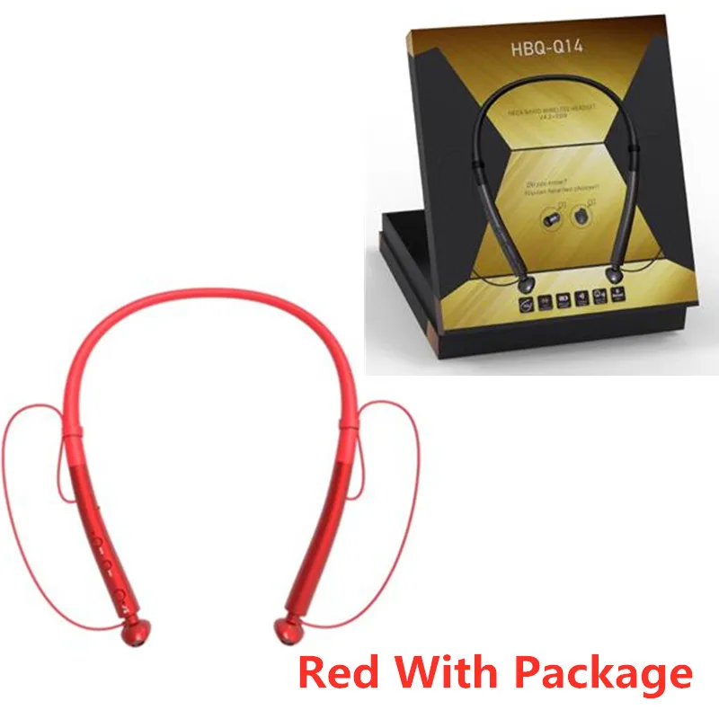 Red with Package Q14 Bluetooth наушники беспроводные наушники с шейным ремешком стерео гарнитура с защитой от пота магнитные наушники для телефона iPhone Xiaomi LG - Цвет: Red with Package