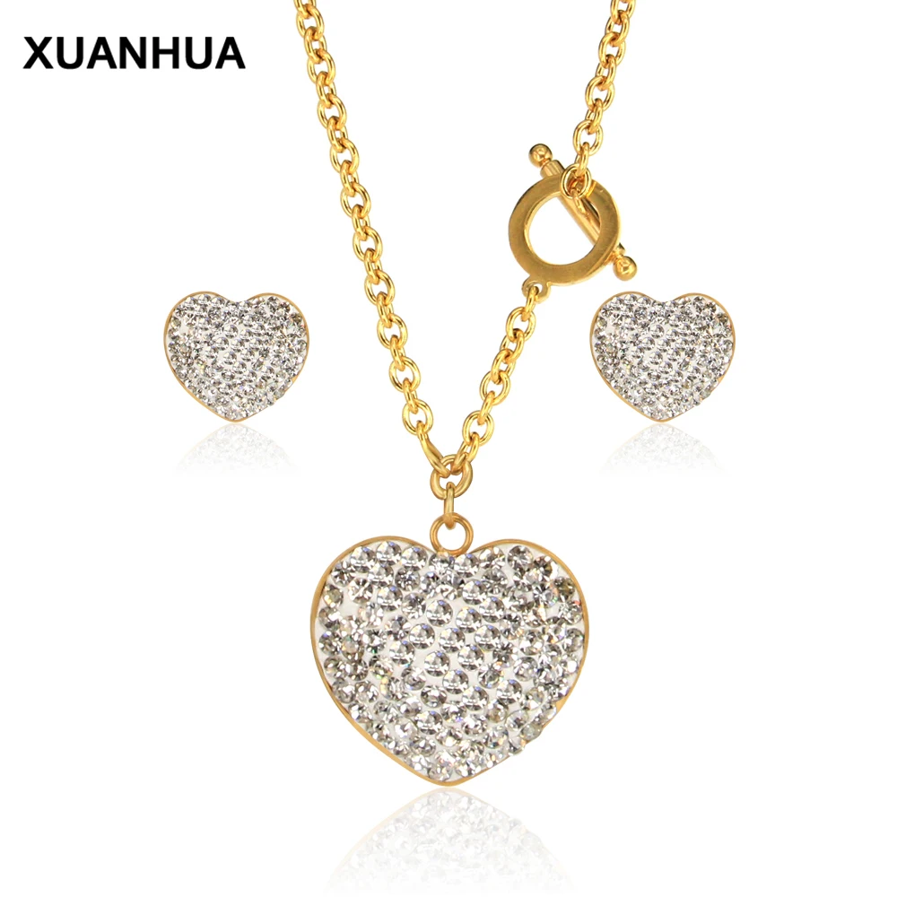 Набор ювелирных украшений в форме сердца XUANHUA свадебные ювелирные изделия из