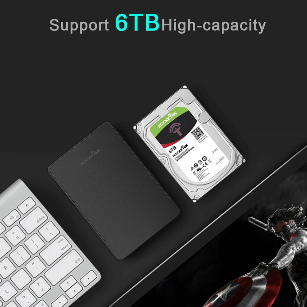Rocketek чехол для жесткого диска 2,5 дюймов SATA для USB 3,0 SSD адаптер Коробка для жесткого диска внешний корпус для жесткого диска для ноутбука Настольный ПК