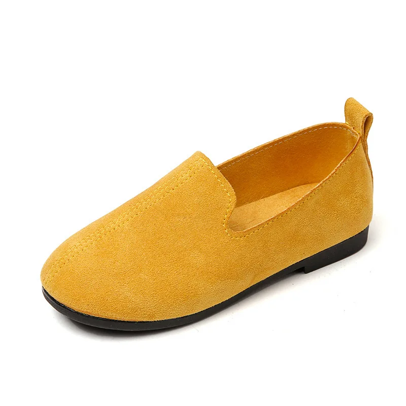 Mumoresip Girls Shoes Slip-on Soft Leather Casual Sneakers Boys Flats Candy Colors Children Kids Comfortable Loafers Flat |