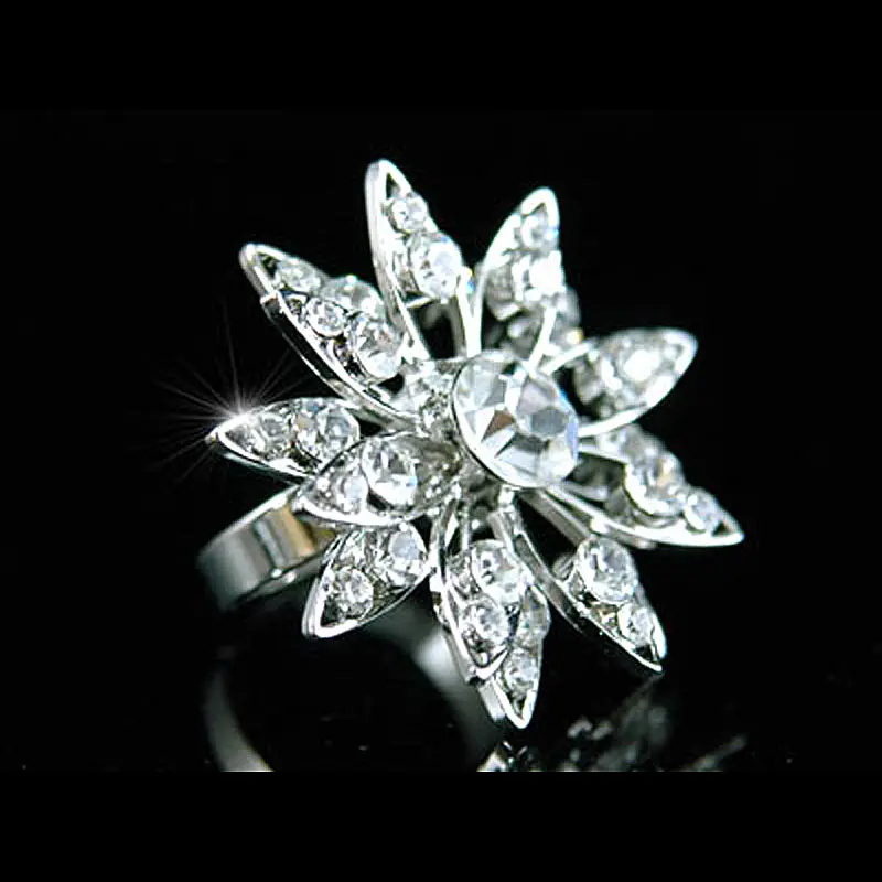 Кольцо с австрийским кристаллом CSR040 в виде павлина и звезды|austrian crystal|flower ringring