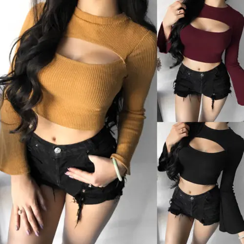 Модные женские трикотажные пуловеры с длинным рукавом топы трикотаж Однотонная