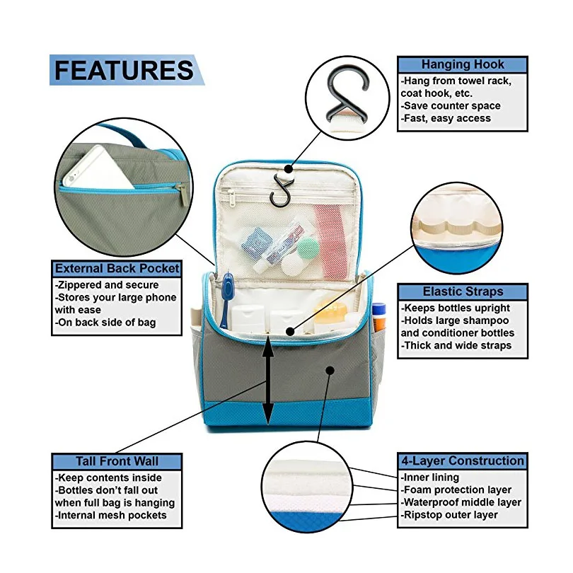 Косметичка для туалетных принадлежностей женщин и мужчин косметичка