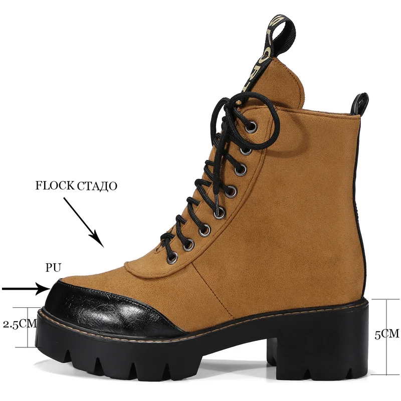 Ботильоны XIUNINGYAN женские на шнуровке модные пикантные ботинки мартинсы платформе