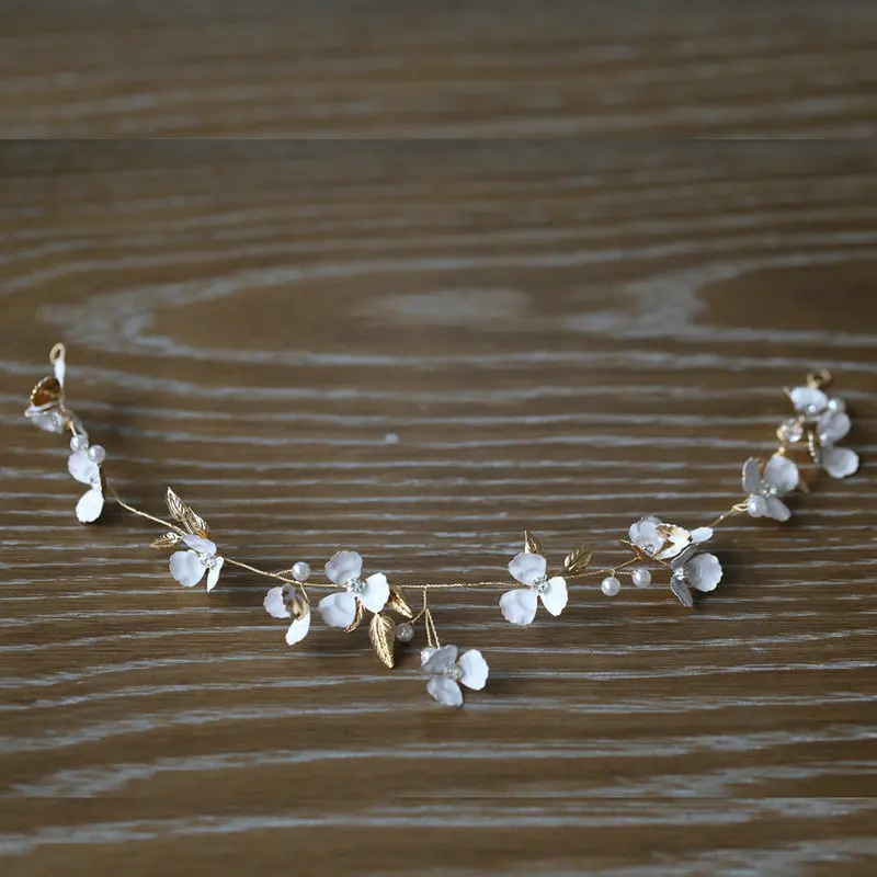 

Retro Roman Style Women Flower Hair Band Pretty Enamel Crystal Headbands Bridal Wedding Headpiece Dress Hair Accessories
