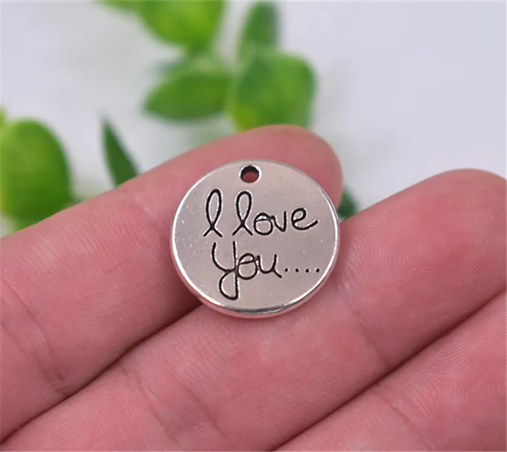 

19 мм 6 шт античные посеребренные буквы I love you Подвески Подвеска для DIY ожерелье браслет ювелирные аксессуары