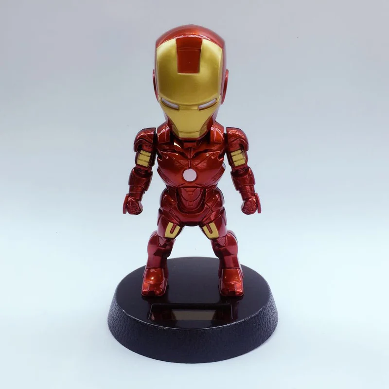 Iron man Украшение автомобиля мультяшный персонаж качающаяся Голова Статуя кукла украшение солнечный автомобиль Интерьер домашнее украшение Подарочный аксессуар для автомобиля - Название цвета: Iron man