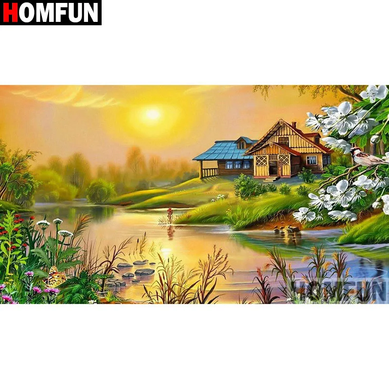 Алмазная 5D картина HOMFUN A17440 сделай сам полноразмерная/круглая вышивка крестиком