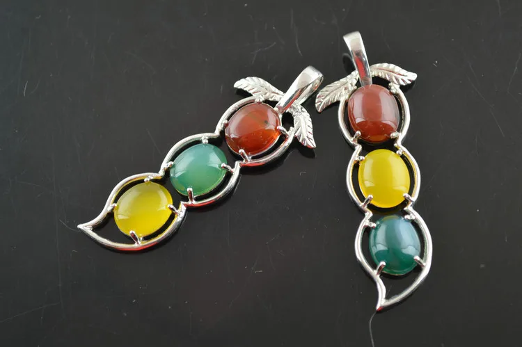 Натуральные Разноцветные Каменные Бусины инкрустация сплав горох Pod кулон для