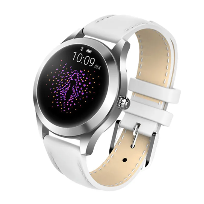 silver white Strap KW10 умные часы женские IP68 Водонепроницаемые Bluetooth мониторинг сердечного ритма Android IOS фитнес-Браслет Смарт часы PK B80 - Цвет: silver white Strap