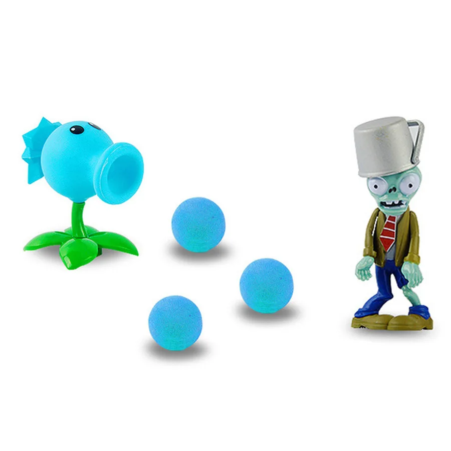 1 шт. Pvz Строительные блоки Набор игрушек Растения против. Фигурки зомби экшн-игрушки Аниме Запуск стрельба игрушка подарок для детей Peluche