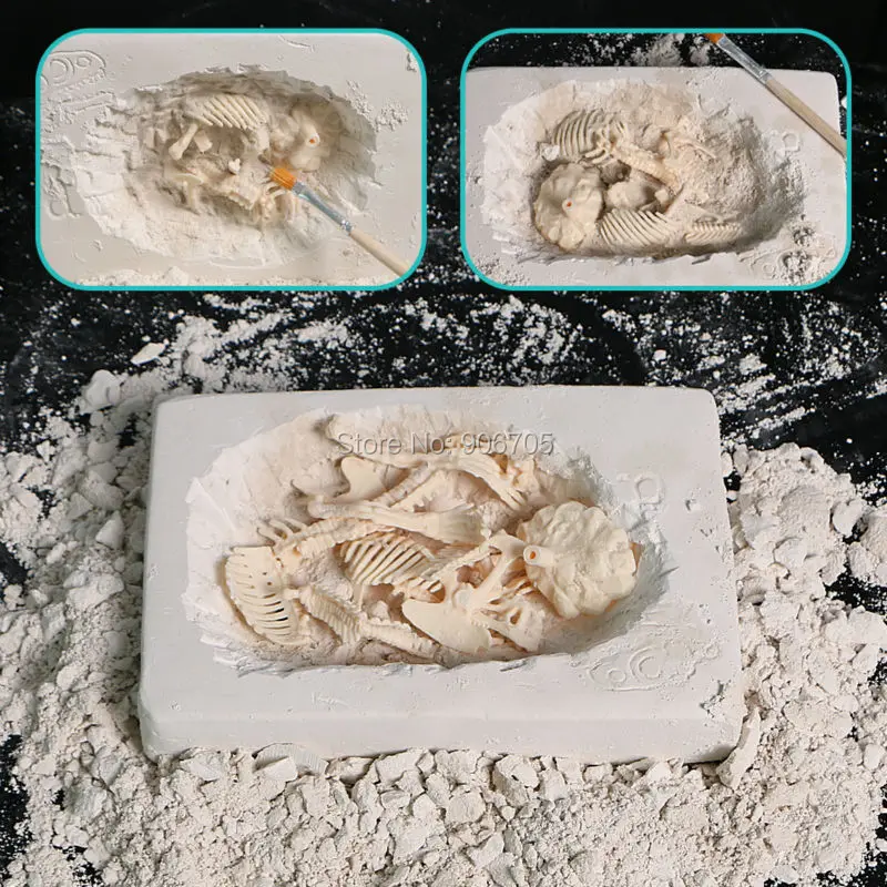 Копать и открыть для себя собрать Велоцираптор скелеты динозавров головоломка