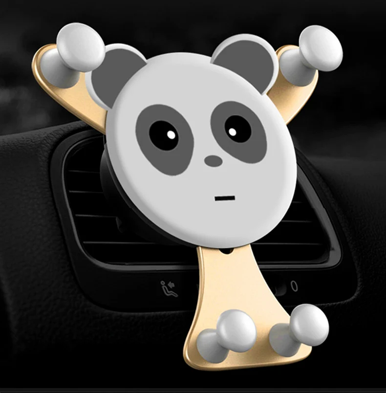 

New Gravity Phone Holder Air Vent Mount Cell Smartphone Holder For Phone In Car Smile Face Bear Mobile Phone Holder Stand GPS