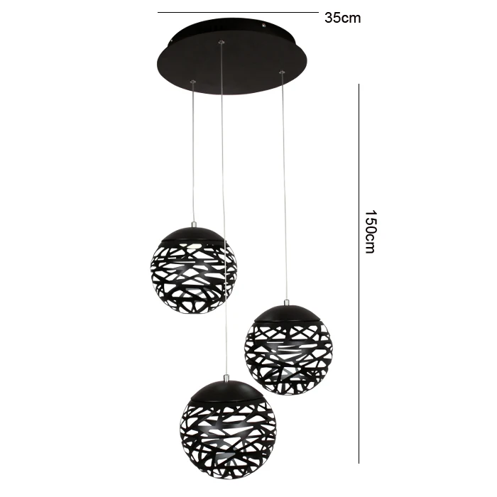 3 Lights Современный подвесной светильник Led белый черный живопись металл подвесной светильник для лестницы обеденный Гостиная висит освещения - Цвет корпуса: 3 Lights