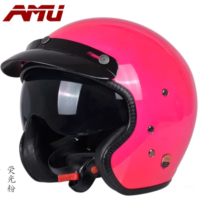 8 AMU moto rcycle Ретро Винтажные шлемы стекловолокно chooper велосипедный шлем 3/4 Половина лица Мото шлем - Цвет: 8