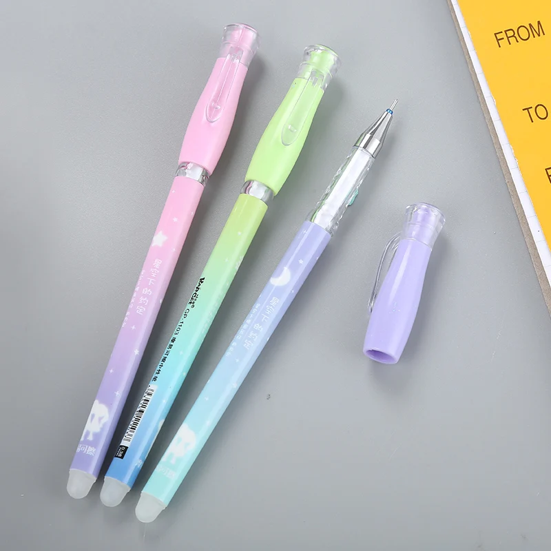 

1pc Kawaii Magic Erasable Pen 0.38mm Student Writing Pen Cute Stationery Blue/Black Ink Gel Pen Papelaria Office School Supplies