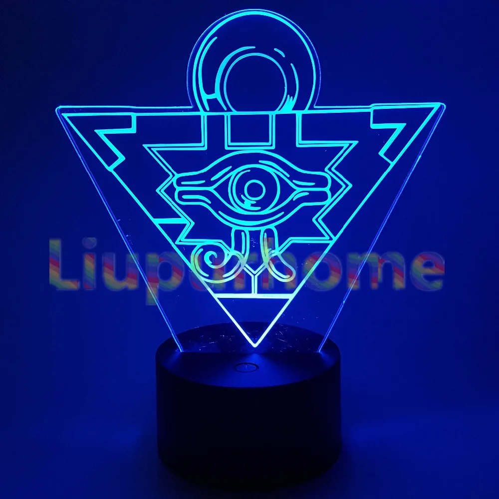 Yu Gi Oh Duel Монстры 3D ночные огни головоломка Миллениум визуальная Иллюзия светодиодный Изменение новая настольная лампа