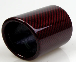 Glossy 89mm 1 шт. Красный Тип автомобиля Универсальный выхлопной трубы красный и саржевый углеродного волокна крышка глушитель наконечник крышка с полным Карбоновым - Цвет: Glossy 89mm