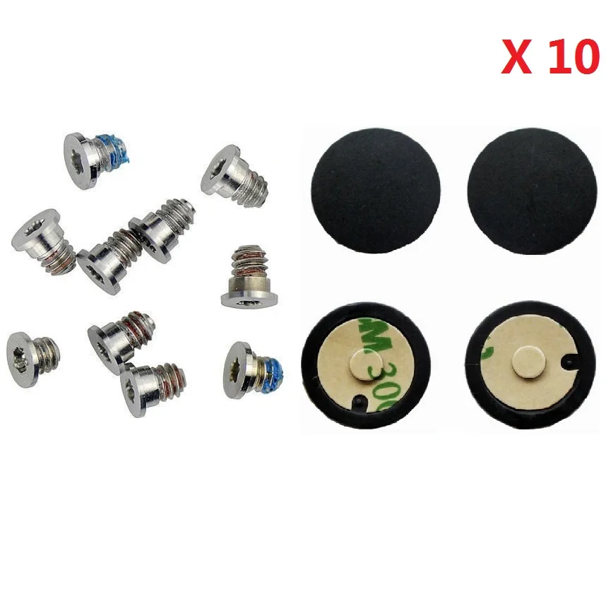 10sets/lot Bottom Case Screws Set &amp Rubber Feet 4pcs/set For Apple Macbook Pro 13'' 15'' Retina A1425 A1502 A1398 |