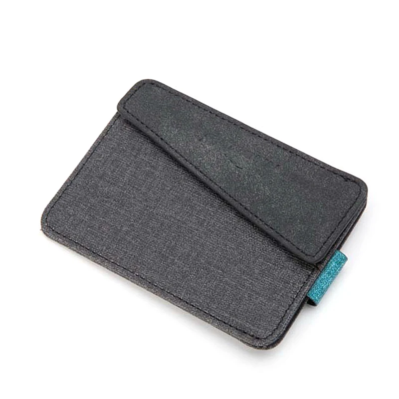dark gray Мужской держатель для карт на застежке, короткий ультратонкий кошелек из искусственной кожи держатель для карт s мужской кошелек с сумочкой - Цвет: dark gray