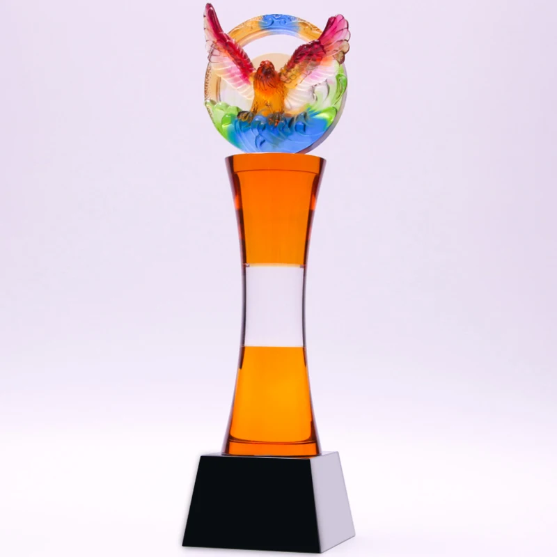 Customized Fantasy Eagle Stars Motion Superior Achievement Victory Honour Best Employee Glaze Column Trophy Cup Award Souvenir | Спорт и