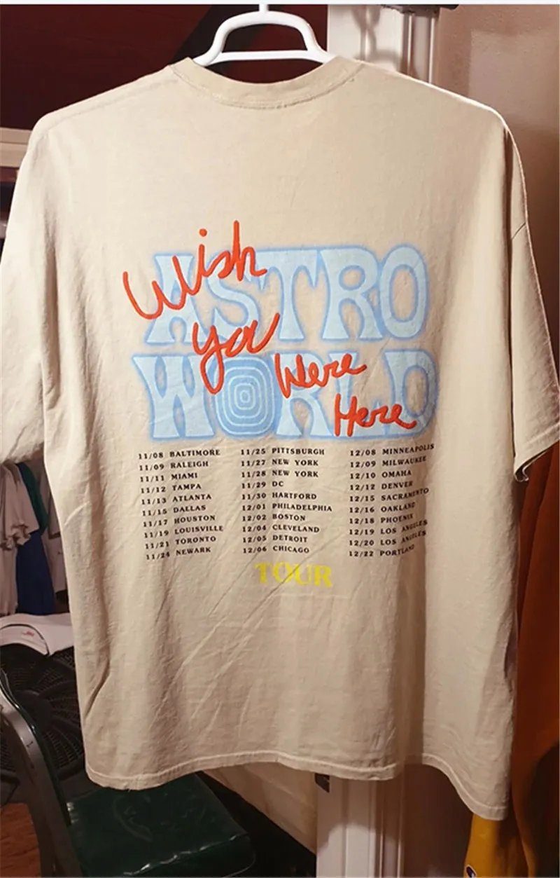 Трэвиса Скотта ASTROWORLD Festival Pop Up футболка для мужчин и женщин Топ тройник ASTROWORLD футболки