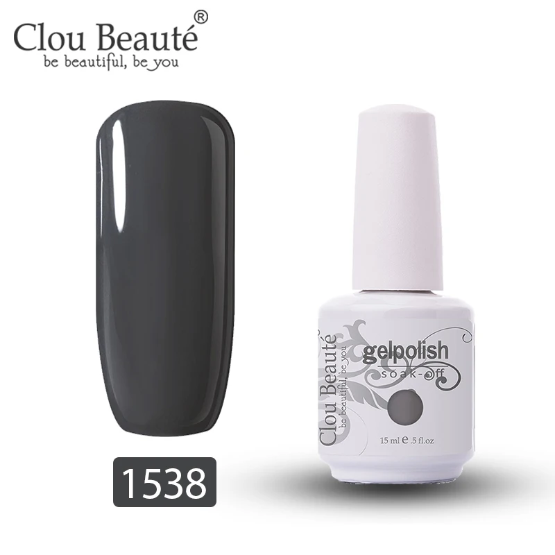 1538 Clou Beaute гель для дизайна ногтей УФ светодиодный Устойчивый лак для ногтей отмачиваемый белый гель разноцветный Гель-лак для ногтей лак 15 мл - Цвет: 1538