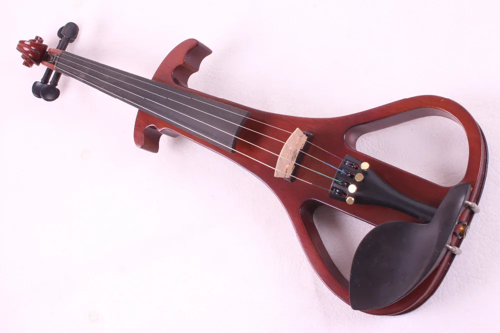 Белый красный 4/4 электрическая скрипка бесшумный звукосниматель тонкий тон