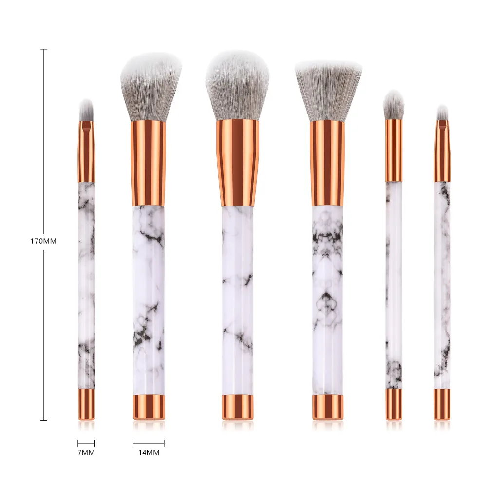 Pro 6 шт. набор кистей для макияжа мраморная ручка порошок Косметическая кисть