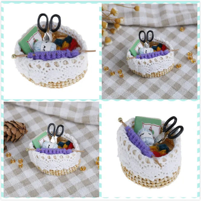 1:12 миниатюрный кукольный домик шерстяной вязальный инструмент кукла ролевая