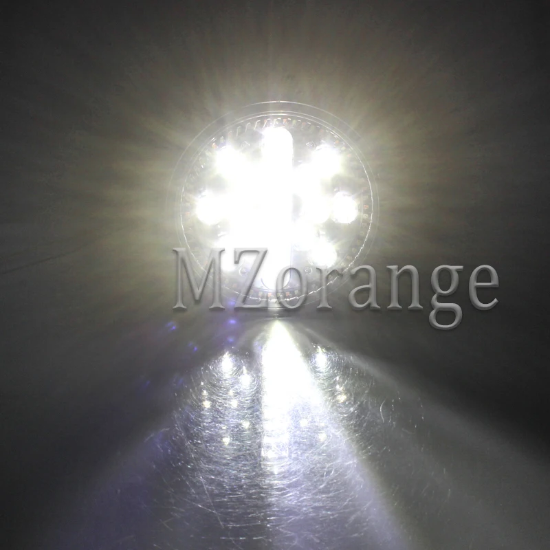 MZORANGE 7 дюймов круглый светодиодный светильник для автомобиля и мотоцикла 12-24 В светодиодный светильник с бусинами белый желтый светильник противотуманный светильник