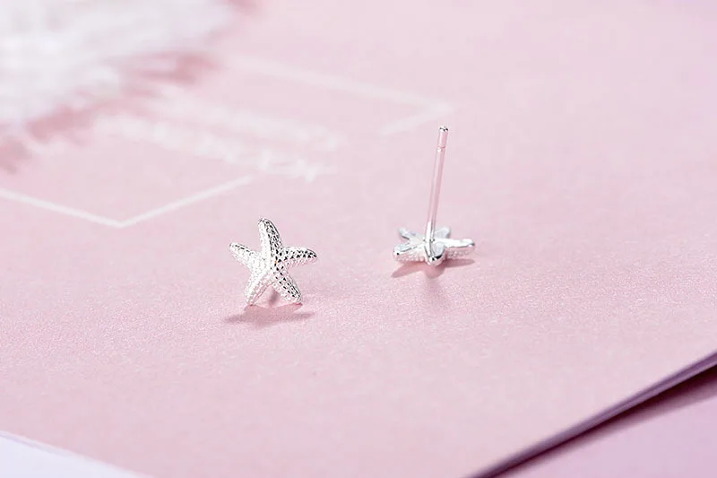 

925 Sterling Silver Starfish Stud Earrings For Women sterling-silver-jewelry Female pendientes mujer moda eh943