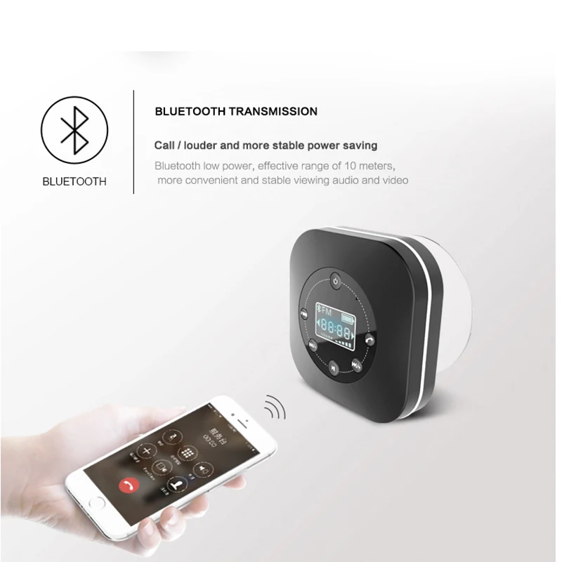 Портативный ванной Водонепроницаемый FM Bluetooth радио динамик беспроводной ЖК