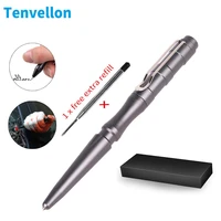 tenvellon self defense tactical pen gray color with pen box safety personal protection tungsten head edc emergency tool