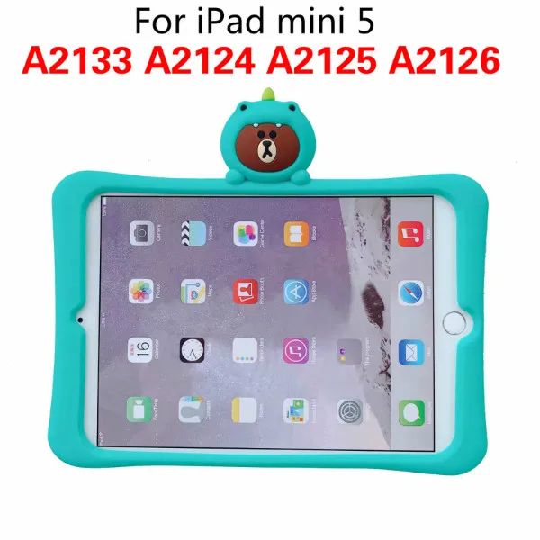 For iPad mini 5 Милая розовая свинка изображением героев мультфильма "Маша и Медведь чехол для IPad 9,7 Pro 9,7 11 Air 2 iPad 2/3/4, 5, 6, мини-платье, на возраст 1, 2, 3, 4, мягкая силиконовая подставка чехол funda - Цвет: For iPad mini 5