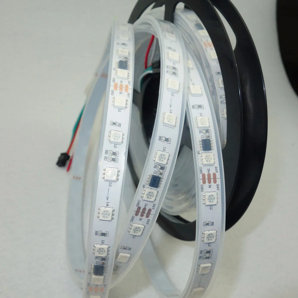 5 м DC24V SM16703 IC (аналогично WS2811 IC) 60 светодиодов/м (10 пикселей/м 6 светодиодов как один