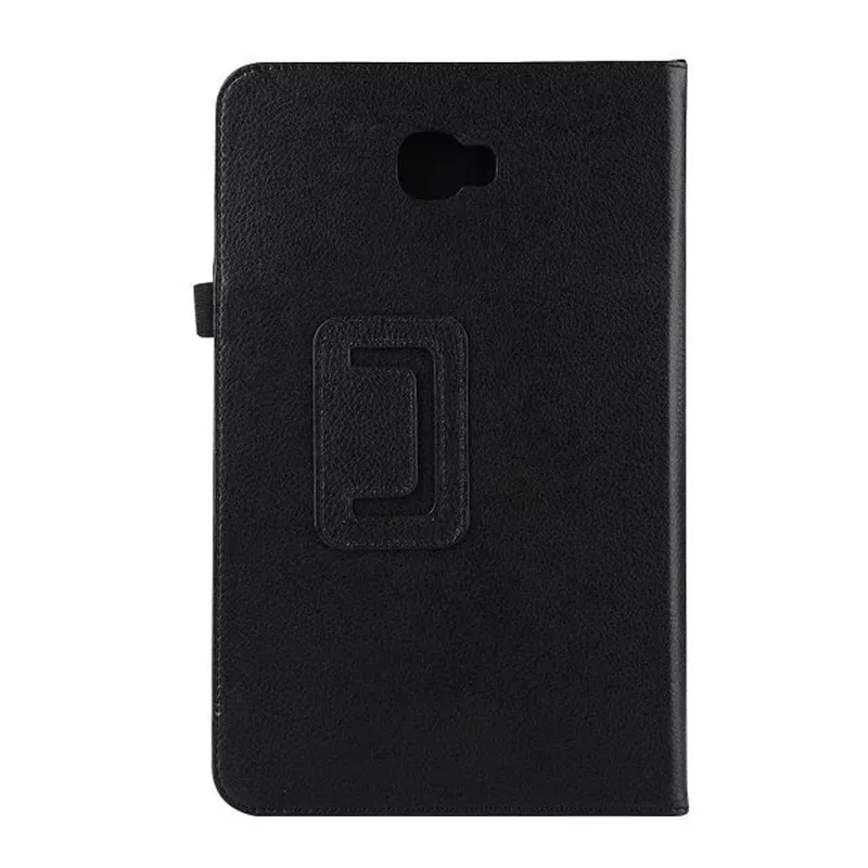 Тонкий складной откидной Чехол-подставка из искусственной кожи для Samsung Galaxy Tab A A6 10,1 T585 T580 SM-T580 T580N Funda Чехлы+ пленка+ ручка - Цвет: Черный