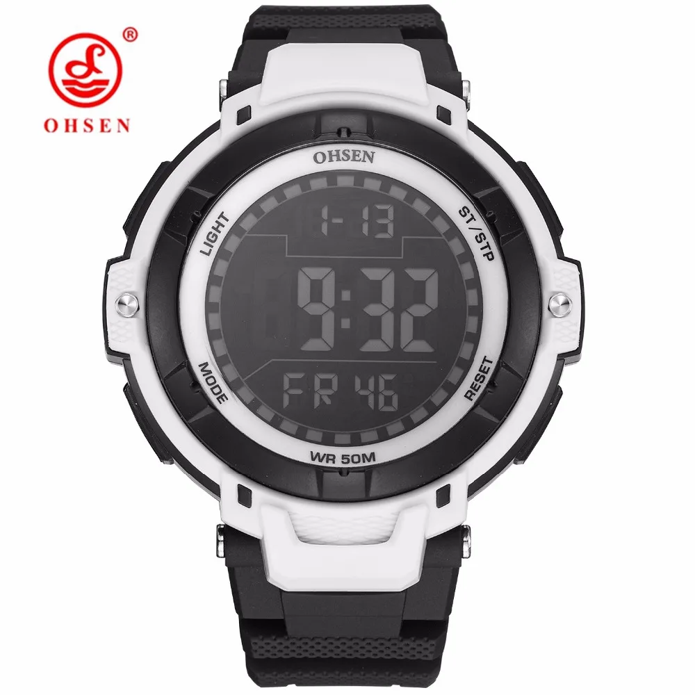 Orologe Uomo Новое поступление модные OHSEN светодиодные цифровые часы мужские 50 м