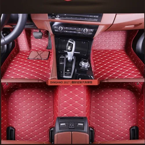 Красный 3D автомобильный коврик для Volkswagen passat B3 B4 B5 B6 B7 B8 Tiguan Golf на заказ автомобильный коврик - Название цвета: Красный