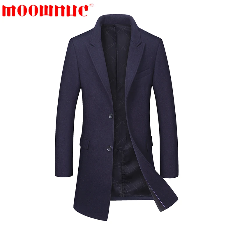 Шерстяное пальто Для мужчин Высокое качество среднего Длина нагрудные Slim Fit