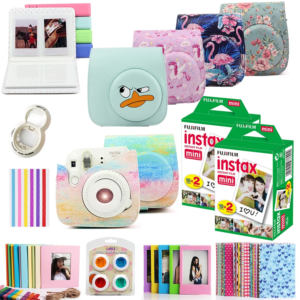 Пленка Fujifilm Instax Mini 40 шт. + чехол 8 9 для мгновенной фотосъемки из искусственной кожи