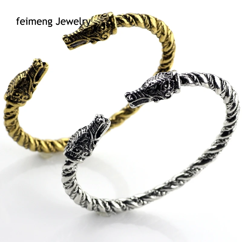 Горячие Vinkings Fenrir Pengan волки норвежский викинг логотип голова Волка браслеты